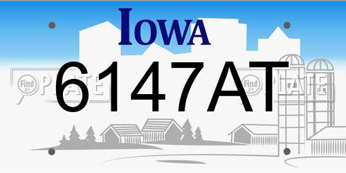6147AT Iowa License Plate