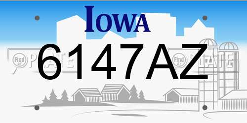 6147AZ Iowa License Plate