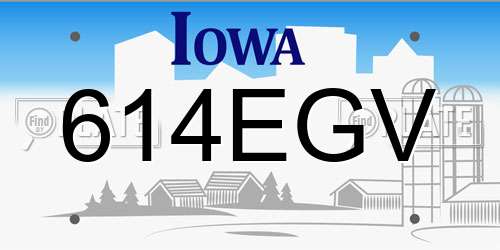 614EGV Iowa License Plate