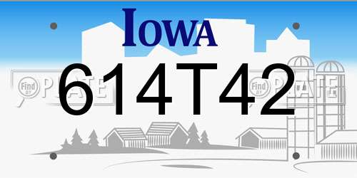 614T42 Iowa License Plate