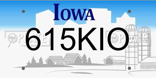 615KIO Iowa License Plate