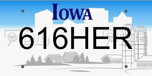616HER Iowa License Plate