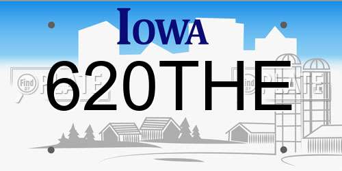 620THE Iowa License Plate
