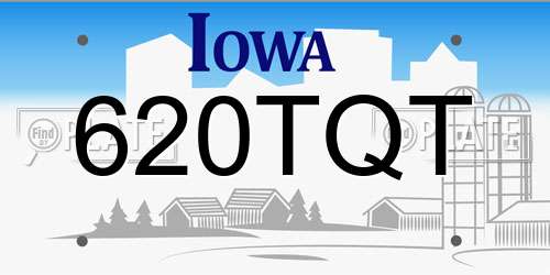 620TQT Iowa License Plate