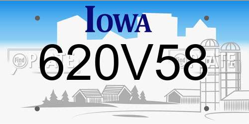 620V58 Iowa License Plate
