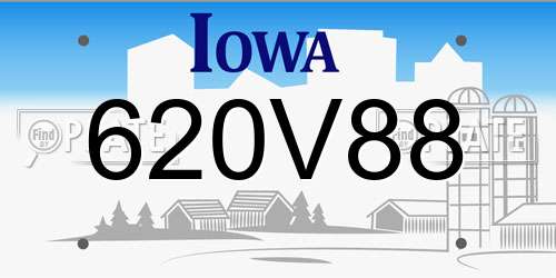 620V88 Iowa License Plate