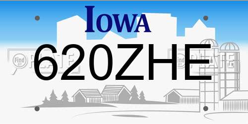 620ZHE Iowa License Plate