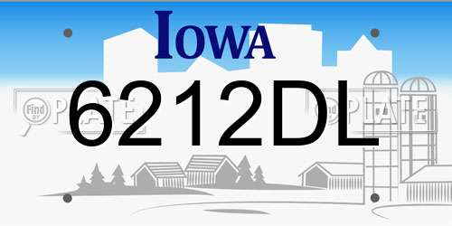 6212DL Iowa License Plate