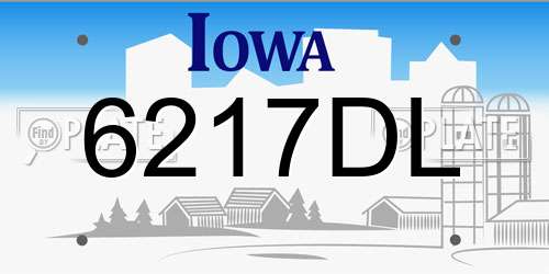 6217DL Iowa License Plate