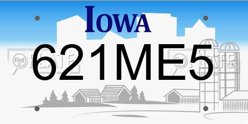 621ME5 Iowa License Plate
