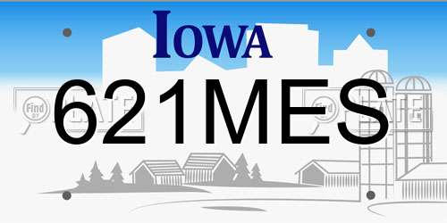 621MES Iowa License Plate