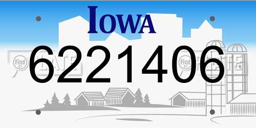 6221406 Iowa License Plate