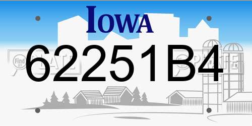 62251B4 Iowa License Plate