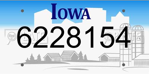 6228154 Iowa License Plate
