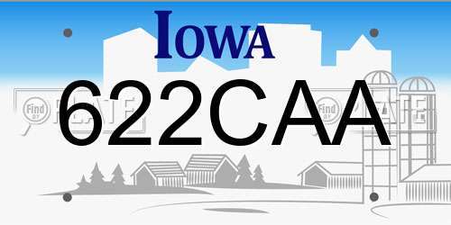 622CAA Iowa License Plate
