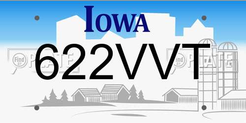 622VVT Iowa License Plate