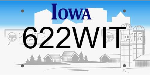 622WIT Iowa License Plate