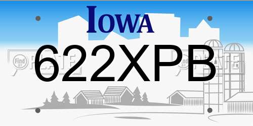 622XPB Iowa License Plate