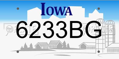 6233BG Iowa License Plate