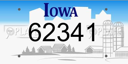 62341 Iowa License Plate