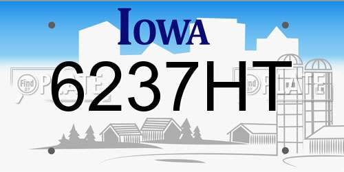 6237HT Iowa License Plate