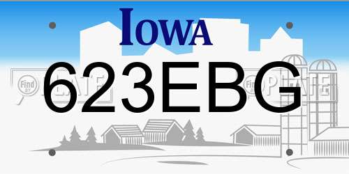 623EBG Iowa License Plate