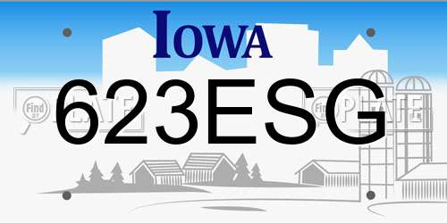 623ESG Iowa License Plate