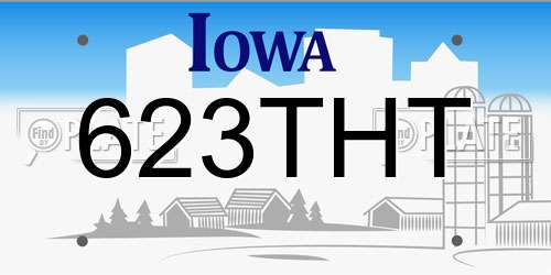 623THT Iowa License Plate