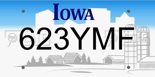 623YMF Iowa License Plate