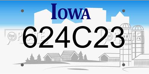 624C23 Iowa License Plate