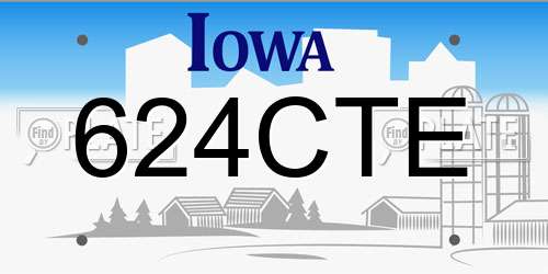 624CTE Iowa License Plate