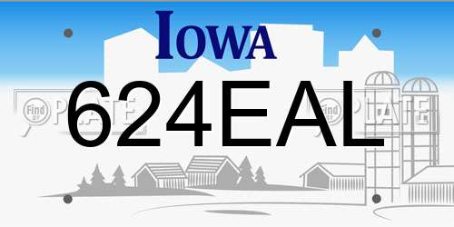 624EAL Iowa License Plate