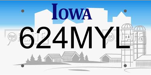 624MYL Iowa License Plate