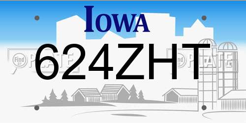 624ZHT Iowa License Plate