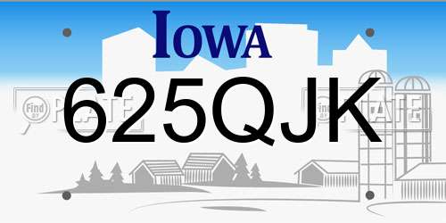 625QJK Iowa License Plate