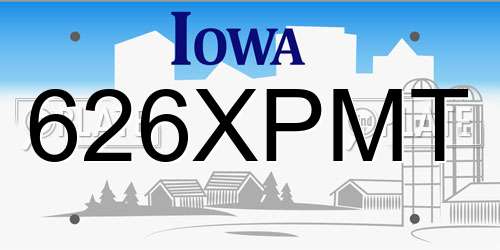 626XPMT Iowa License Plate