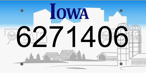 6271406 Iowa License Plate