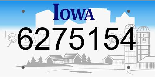 6275154 Iowa License Plate