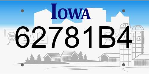 62781B4 Iowa License Plate