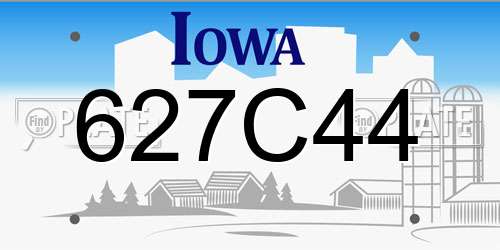 627C44 Iowa License Plate