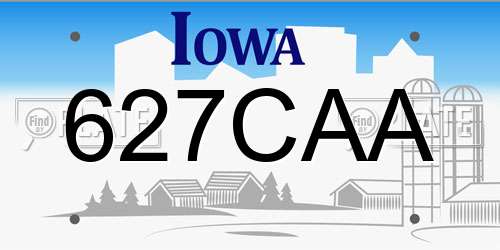 627CAA Iowa License Plate