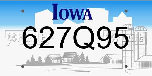 627Q95 Iowa License Plate