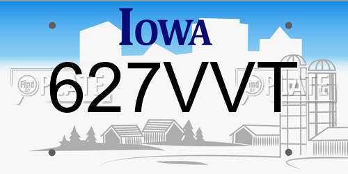 627VVT Iowa License Plate