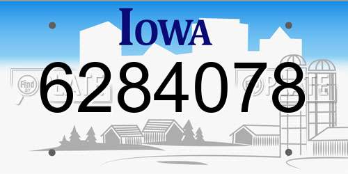 6284078 Iowa License Plate