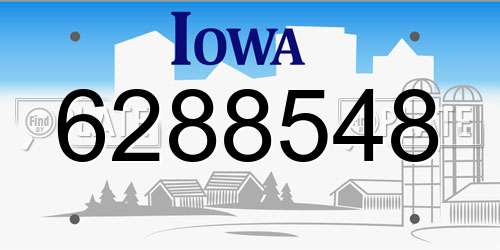6288548 Iowa License Plate