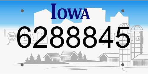 6288845 Iowa License Plate