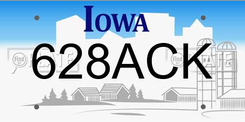 628ACK Iowa License Plate