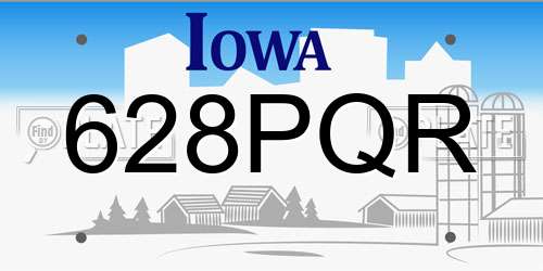 628PQR Iowa License Plate