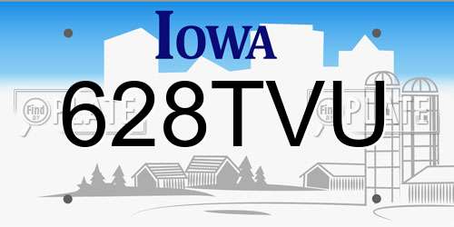628TVU Iowa License Plate