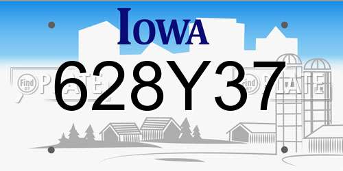 628Y37 Iowa License Plate